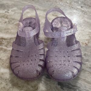 Kids Glitter Jelly Sandals - Purple